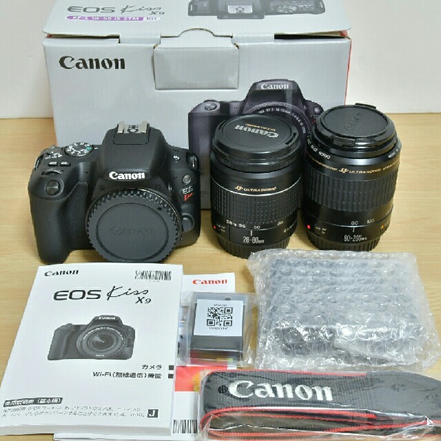 最新 Canon - 標準&望遠レンズセット X9 Kiss EOS Canon デジタル一眼