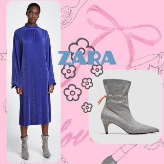 ザラ(ZARA)の処分sale!新品タグ付☆ZARAザラ☆ファブリックアンクルブーツ(ブーツ)