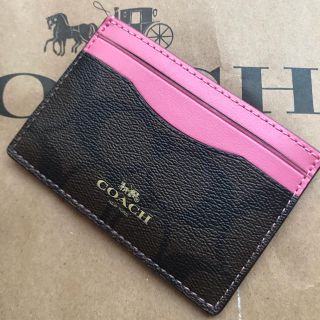 コーチ(COACH)の新品COACH カードケース ダークブラウン(名刺入れ/定期入れ)