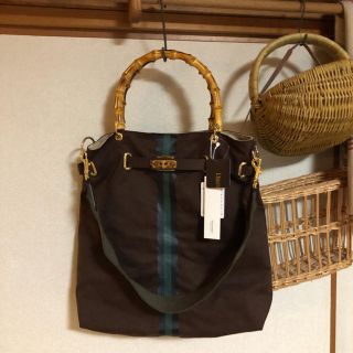 アパルトモンドゥーズィエムクラス(L'Appartement DEUXIEME CLASSE)の新品★シータパランティカ ★バンブーバッグ グリーン(トートバッグ)