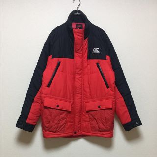 カンタベリー(CANTERBURY)の美品 CANTERBURY カンタベリー ダウンジャケット 赤×黒 サイズL(ダウンジャケット)