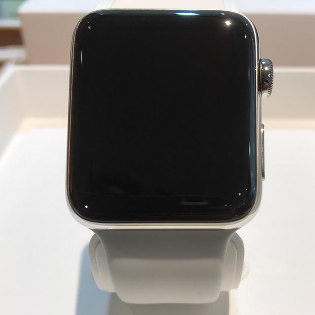 メンズApple Watch series3 42mm セルラー ステンレスモデル