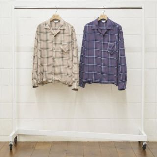 アンユーズド(UNUSED)のUNUSED  Rayon Check Shirt Beige×Yellow 3(シャツ)