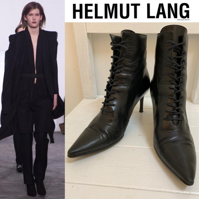 HELMUT LANG VINTAGE 2001AW レースアップヒールブーツ