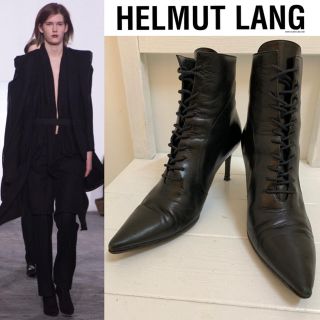 ヘルムートラング(HELMUT LANG)のHELMUT LANG VINTAGE 2001AW レースアップヒールブーツ(ブーツ)