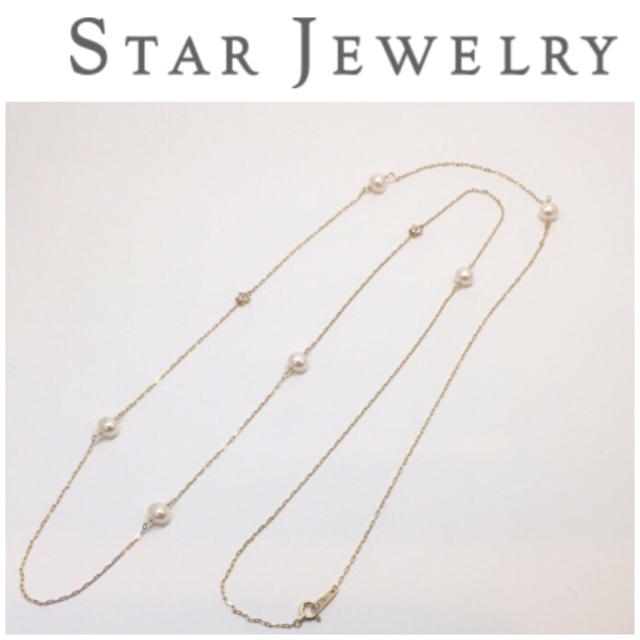 STAR JEWELRY - K10 スタージュエリー パール ホワイトトパーズ ステーションロングネックレスの通販 by Dalia's