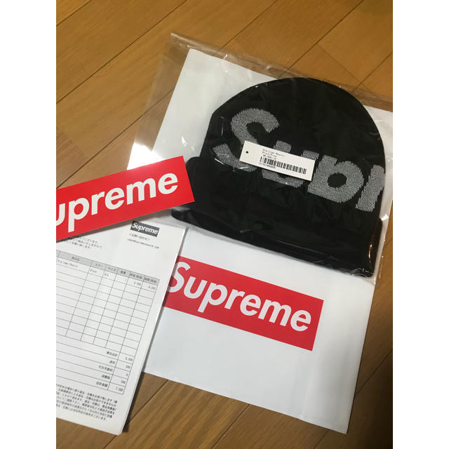 Supreme(シュプリーム)の2018FW新品未使用Supreme Big Logo Beanie 黒 メンズの帽子(ニット帽/ビーニー)の商品写真