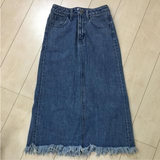 マウジー(moussy)のMOUSSY カットオフデニムロングスカート(ロングスカート)