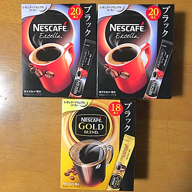 Nestle(ネスレ)のスティックコーヒー５８本（エクセラ コーヒー４０本・ゴールドブレンド１８本） 食品/飲料/酒の飲料(コーヒー)の商品写真