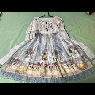 アンジェリックプリティー(Angelic Pretty)の天使の街道 ロリータワンピース とヘッドドレス2点セット  タグつき新品(ひざ丈ワンピース)