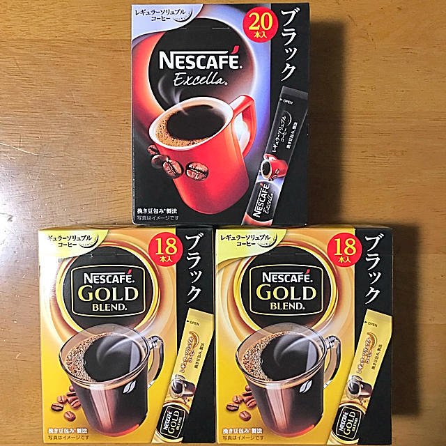 Nestle(ネスレ)のスティックコーヒー５６本（エクセラ コーヒー２０本・ゴールドブレンド３６本） 食品/飲料/酒の飲料(コーヒー)の商品写真