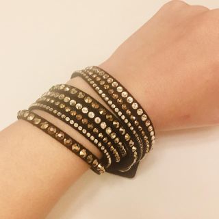 スワロフスキー(SWAROVSKI)のSWAROVSKI スレイクブレスレット 黒(ブレスレット/バングル)