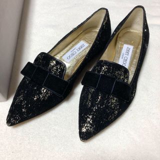 ジミーチュウ(JIMMY CHOO)のJIMMY CHOO ベルベットフラットシューズ(バレエシューズ)