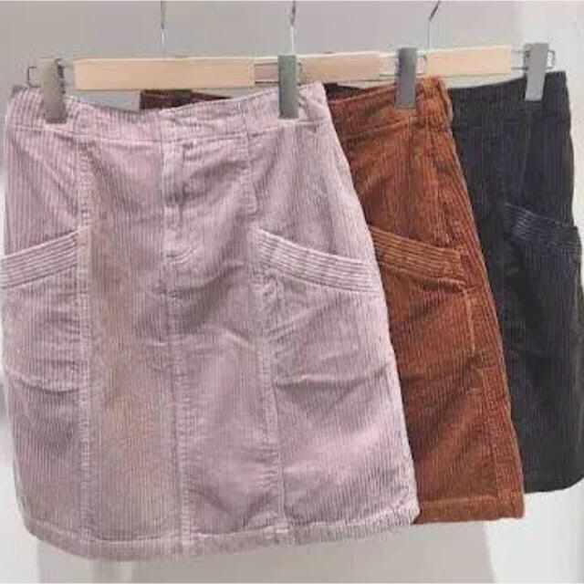 w closet(ダブルクローゼット)のコーデュロイ台形スカート レディースのスカート(ひざ丈スカート)の商品写真