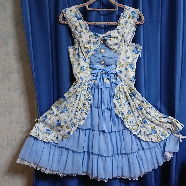 メタモルフォーゼ metamorphose 花柄シフォンフリルJSK