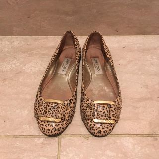 ジミーチュウ(JIMMY CHOO)のJimmy Choo ジミーチュウ パテント レオパード フラット シューズ(バレエシューズ)