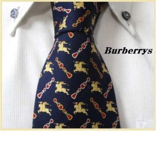 バーバリー(BURBERRY)の★バーバリー★ ホースロゴ総柄高級シルクネクタイ★希少★ヴィンテージ(ネクタイ)