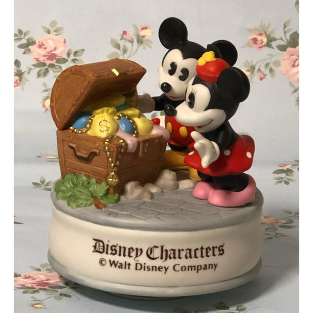 Disney(ディズニー)の（ レア・美品 ）Disney  陶磁器製  ミッキー&ミニー  オルゴール インテリア/住まい/日用品のインテリア小物(オルゴール)の商品写真