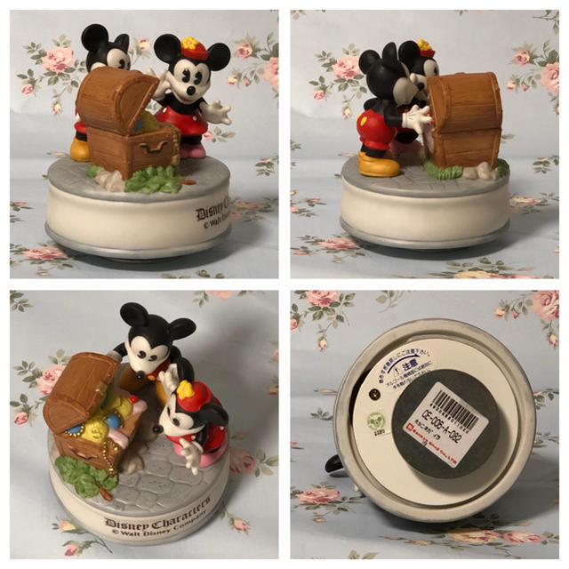 Disney(ディズニー)の（ レア・美品 ）Disney  陶磁器製  ミッキー&ミニー  オルゴール インテリア/住まい/日用品のインテリア小物(オルゴール)の商品写真