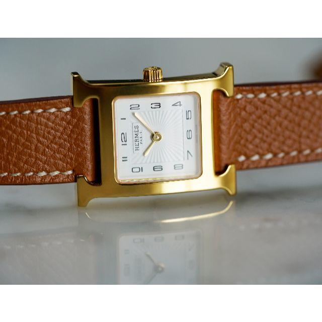 開店記念セール！ 新型 エルメス 美品 - Hermes Hウォッチ Hermes レディース ホワイト ゴールド 腕時計