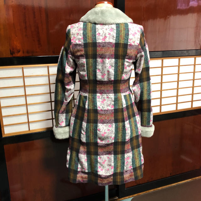 ROS BAILEY コート バラ×チェック レディースのジャケット/アウター(ロングコート)の商品写真