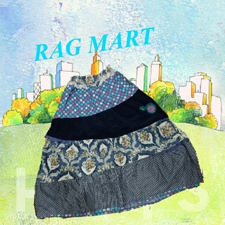 ラグマート(RAG MART)の【お値下げしました】【RAG MART】ナチュカワパッチワーク風スカート 130(スカート)