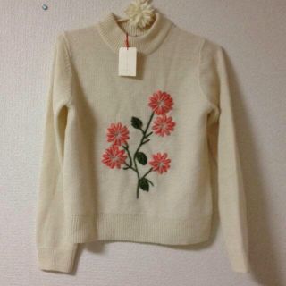 ドットアンドストライプスチャイルドウーマン(Dot&Stripes CHILDWOMAN)のドットアンドストライプス♡刺繍ニット(ニット/セーター)