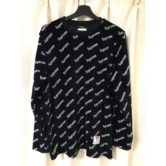 MサイズSupreme Velour Diagonal Logo L/S