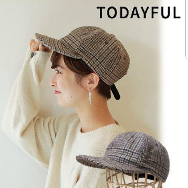 TODAYFUL(トゥデイフル)のTODAYFUL  ウールチェックキャップ レディースの帽子(キャップ)の商品写真
