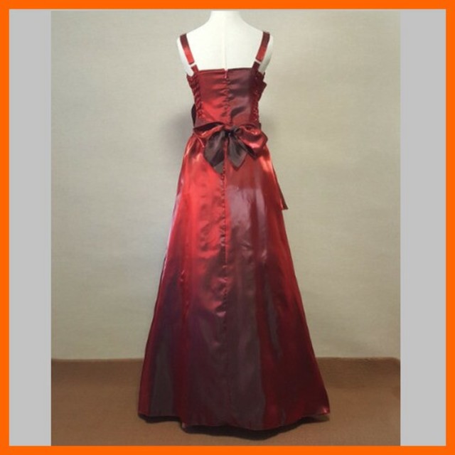 ■新品■ 幅広肩紐胸スパンフラワー姫ドレス【ワイン】1860184 1