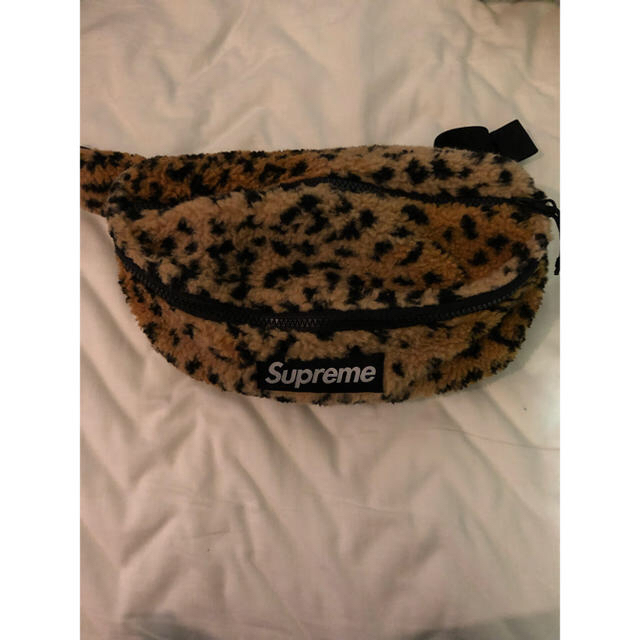 Supreme 17FW Leopard Fleece Waist Bag