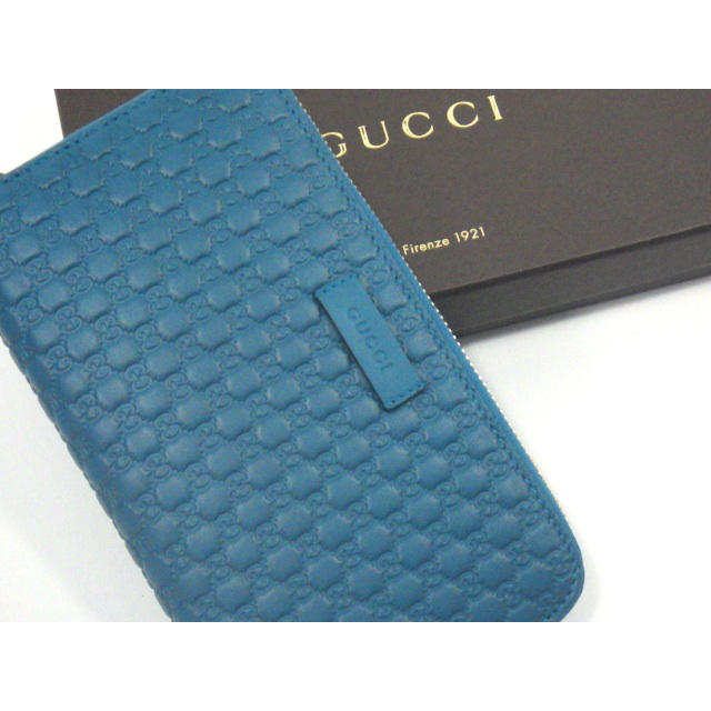 Gucci(グッチ)のGUCCI グッチ 財布 ブルー レザー メンズのファッション小物(長財布)の商品写真