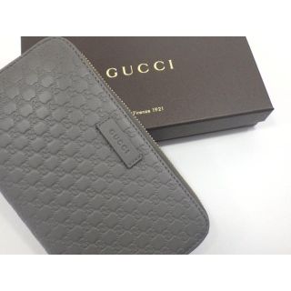 グッチ(Gucci)のGUCCI グッチ 財布 グレー レザー(長財布)