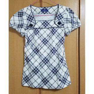 バーバリーブルーレーベル(BURBERRY BLUE LABEL)のBURBERRY BLUE LABEL　白×パープル　シャツ(Tシャツ(半袖/袖なし))