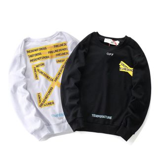  off-white 白 tシャツ XL 長袖 男女兼用  トレーナー(パーカー)