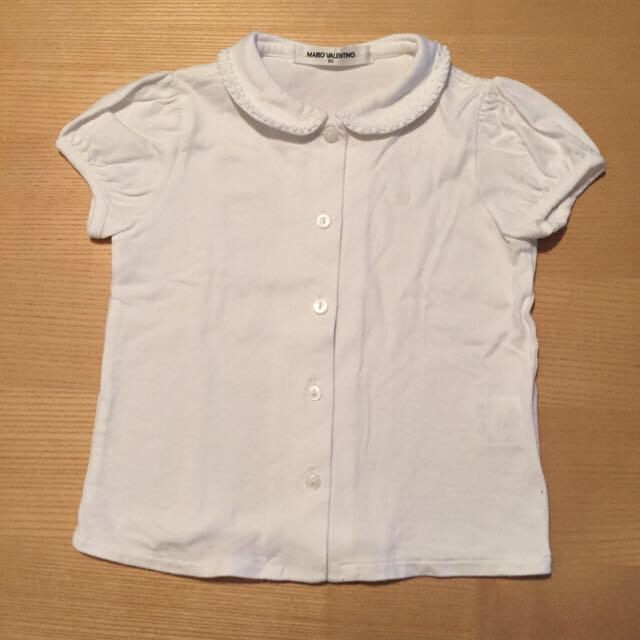 子供服90㎝☆綿100%☆白シャツ キッズ/ベビー/マタニティのキッズ服女の子用(90cm~)(その他)の商品写真