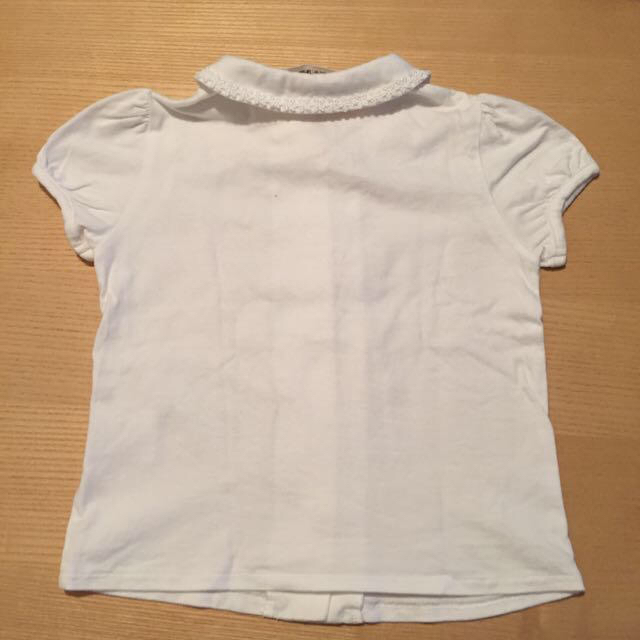 子供服90㎝☆綿100%☆白シャツ キッズ/ベビー/マタニティのキッズ服女の子用(90cm~)(その他)の商品写真