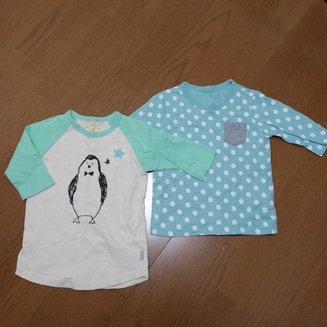 ベルメゾン(ベルメゾン)の七分袖 Tシャツ 110cm ２枚セット キッズ/ベビー/マタニティのキッズ服女の子用(90cm~)(Tシャツ/カットソー)の商品写真