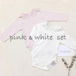 プチバトー(PETIT BATEAU)の07 マークス＆スペンサー ロンパース 2枚セット(ロンパース)