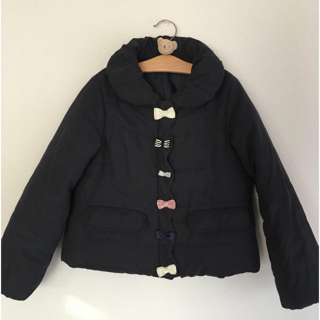 petit main(プティマイン)のpetitmain  スカラップリボン中綿ジャケット 130cm キッズ/ベビー/マタニティのキッズ服女の子用(90cm~)(ジャケット/上着)の商品写真