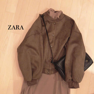 ザラ(ZARA)の完売 新品 zara ボンバージャケット スエード調 オーバーサイズ M ザラ(ブルゾン)