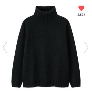 ジーユー(GU)の完売!新品!GU♡ローゲージタートルネックセーター black L(ニット/セーター)