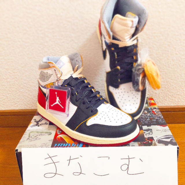 NIKE(ナイキ)のUNION x NIKE AIR JORDAN 1 黒 26cm メンズの靴/シューズ(スニーカー)の商品写真