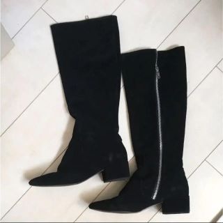 ザラ(ZARA)のZARA BASIC ロングブーツ スエード 24.5(ブーツ)