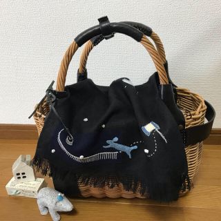 は〜な♪様専用＊エバゴス かごバッグカバー♡雪うさぎ(かごバッグ/ストローバッグ)