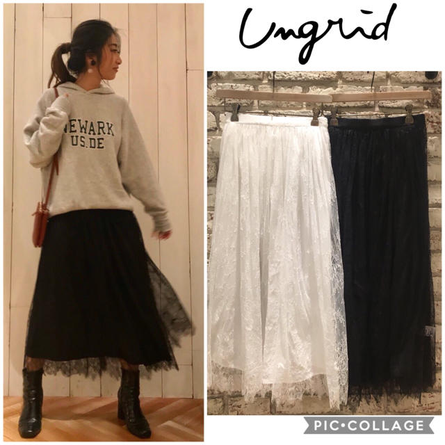 Ungrid - 残りわずか‼︎Ungrid2018秋冬新作 2WAYレーススカートの通販 by izu♡SLCT's shop｜アングリッド