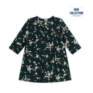 プチバトー(PETIT BATEAU)のmiori様専用♡18m プチバトー グリーンプリントスウェットワンピース(ワンピース)