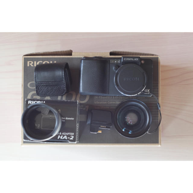 RICOH(リコー)のRICOH GX100 Caplio（箱付き）広角レンズ など スマホ/家電/カメラのカメラ(コンパクトデジタルカメラ)の商品写真