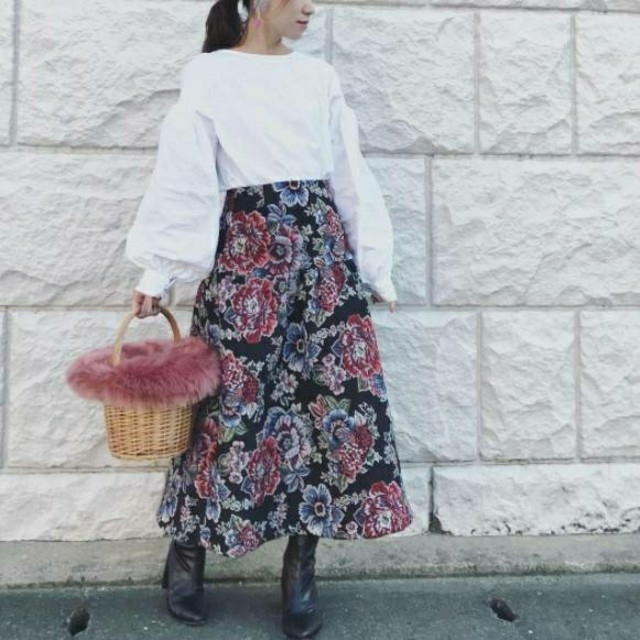 ZARA♡花柄 刺繍ジャガードスカート ◆インスタ人気☆ 3
