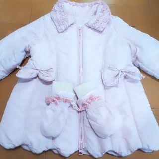 モナリザ(MONNALISA)のお値下げ   モナリザ  ダウン1才   美品ミトン未使用(コート)